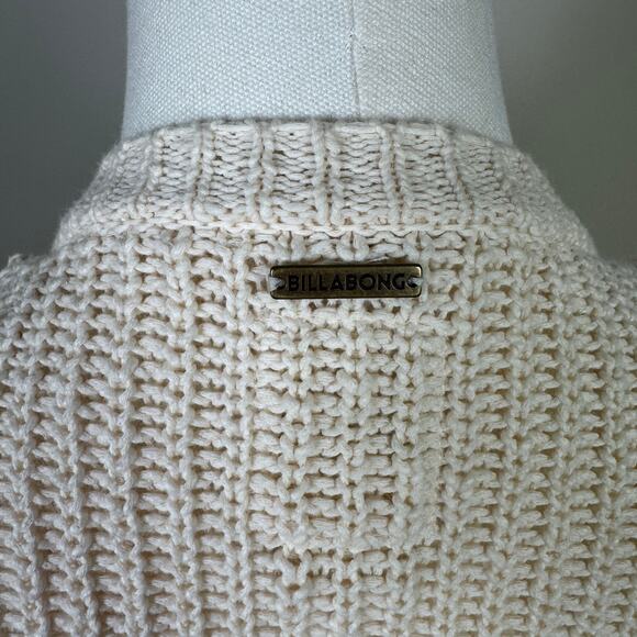 Billabong Long Open Front Knit Pockets Cardigan Sweater US Women’s L - Picture 6 of 7